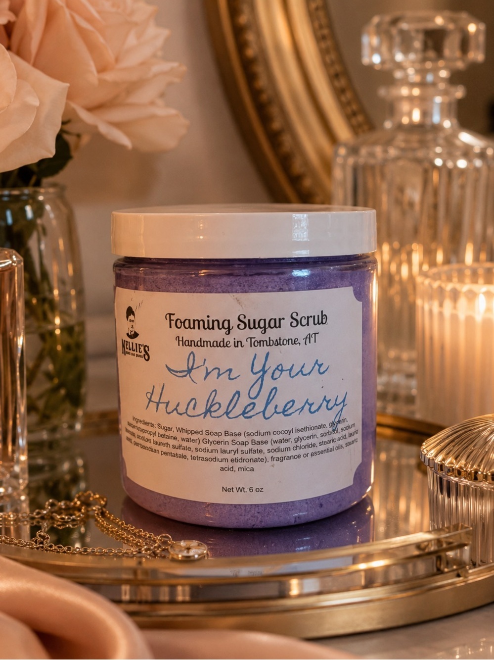 Nellie’s Bath & Body “I’m Your Huckleberry” Foaming Sugar Scrub Handmade Arizona